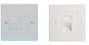 1 And 2 Port UK Style Modular Faceplates, Straight And Angled